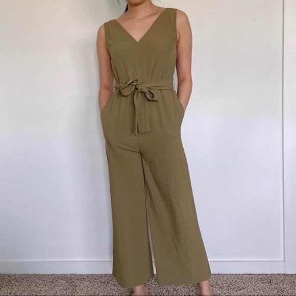 Everlane Pants - Olive Green Japanese GoWeave Jumpsuit